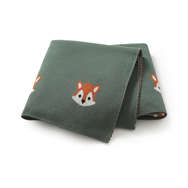 Baby Nursery Quilts - Baby Blankets Cotton Cartoon Fox Knitted