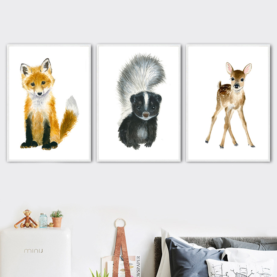 Baby Nursery Mirror - Elephant Fox Zebra Giraffe Leopard Lion