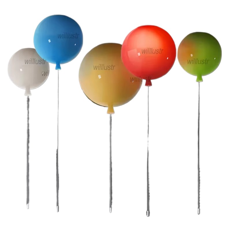 Baby Nursery Ceiling Light - Colorful Glass Balloon Ceiling Lamp Bedroom