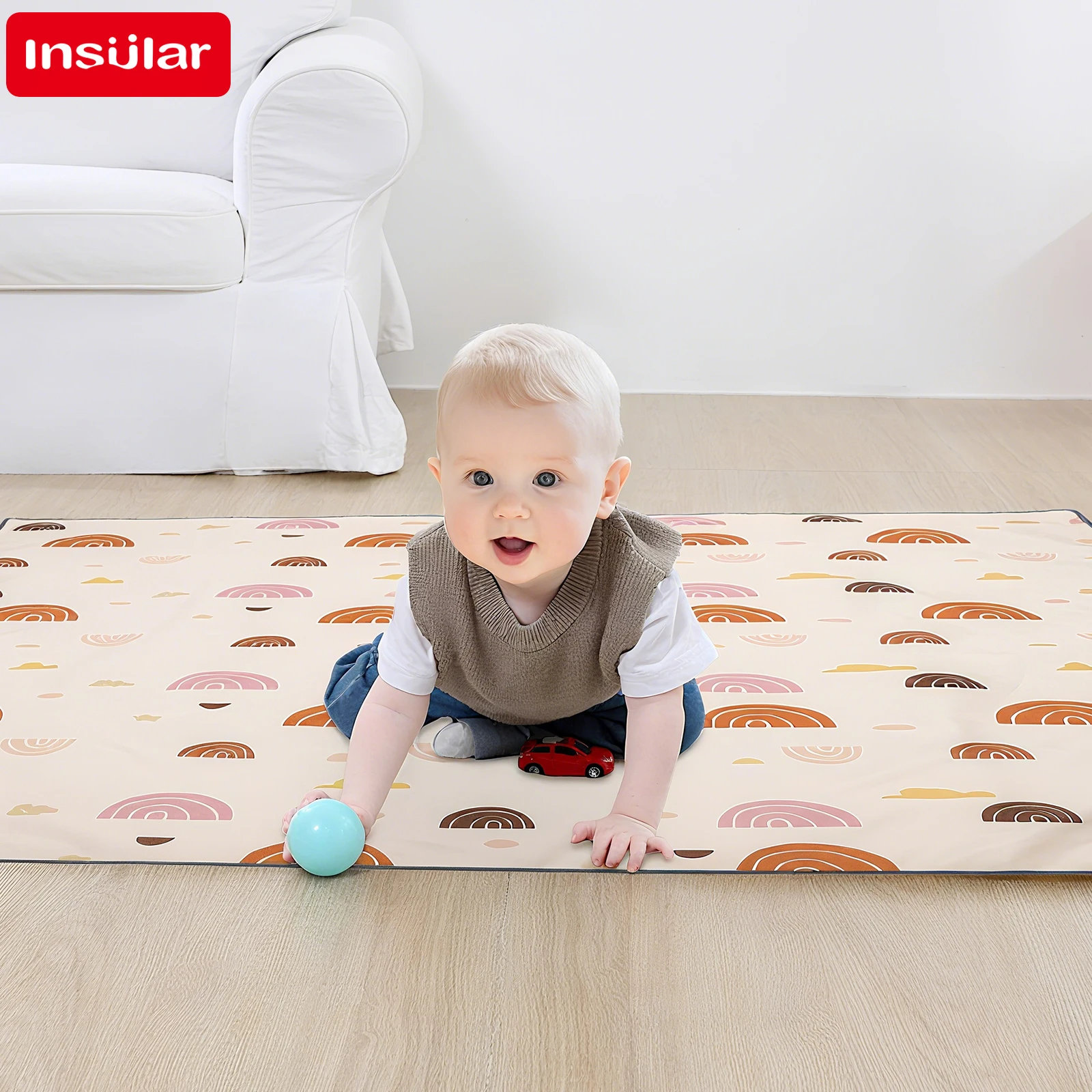 Baby Nursery Unisex - INSULAR Kids Educational Mattress Foldable Baby