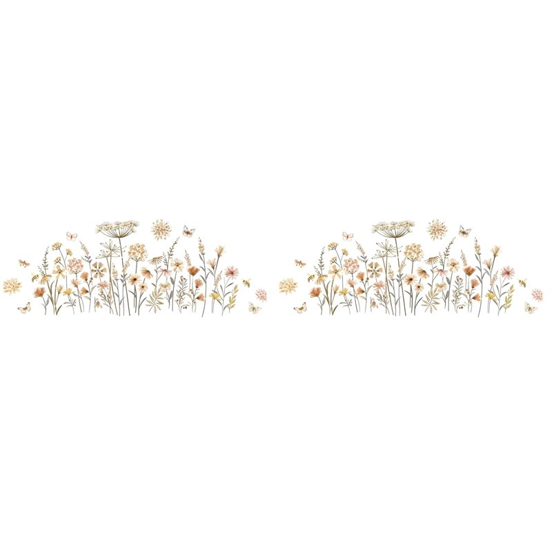 Baby Nursery Wallpaper Girl - 【EFFICIENT 】2X Boho Flower Wall Stickers