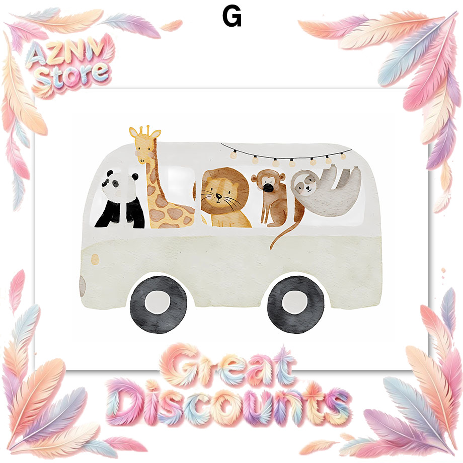 Animals Baby Nursery - Boho Animals Friend Elephant Rabbit Bear