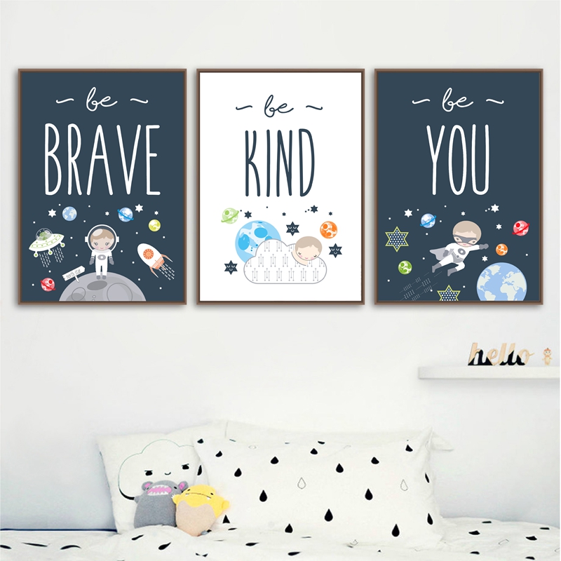 Baby Nursery Themes Boy - Space Themed Nursery Wall Art Prints