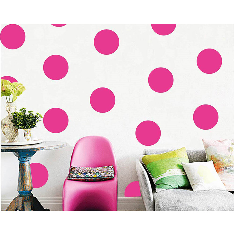 Baby Nursery Yellow Walls - Shiny Rose Yellow Polka Dots Wall