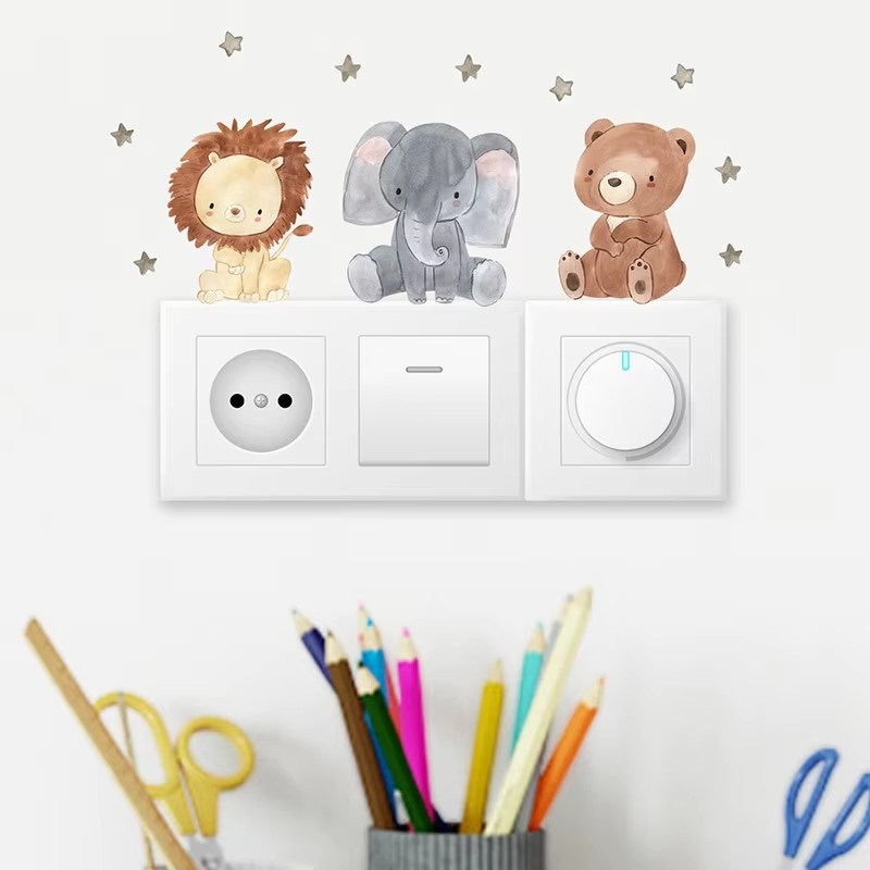 Baby Nursery Wallpaper Girl - Cute Forest Animals Wall Stickers for