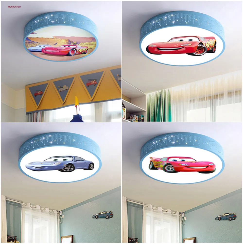 Baby Nursery Ceiling Light - 2025 Cartoon Car Round Led Ceiling