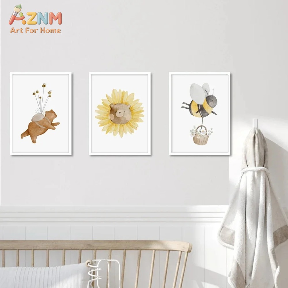 AZNM Watercolor Bear Fox Anima - Animals Baby Nursery review and price
