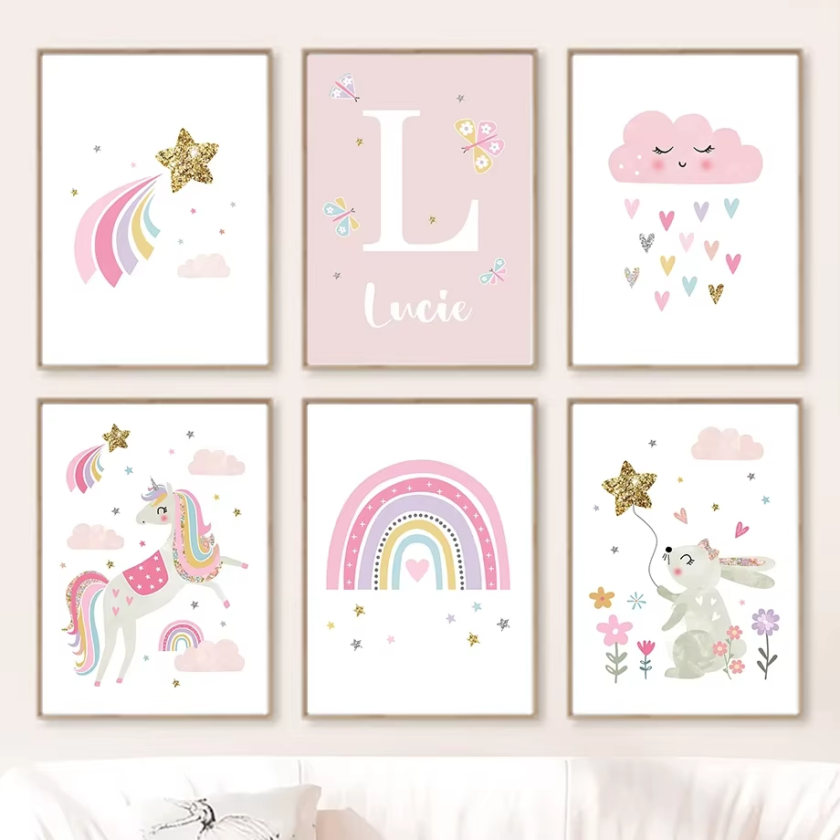 Pink Unicorn Rabbit Rainbow Cl - Baby Nursery Mirror review and price