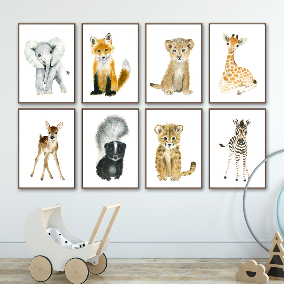Elephant Fox Zebra Giraffe Leo - Baby Nursery Mirror review and price