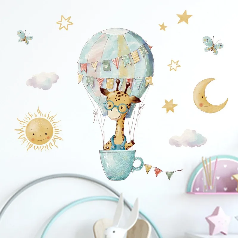 Cartoon Giraffe Wall Stickers  - Baby Nursery Wallpaper Girl review and price