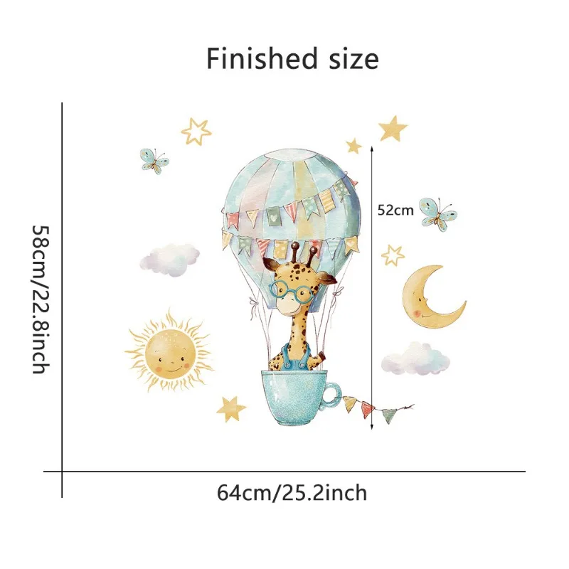 Cartoon Giraffe Wall Stickers  - Baby Nursery Wallpaper Girl review and price