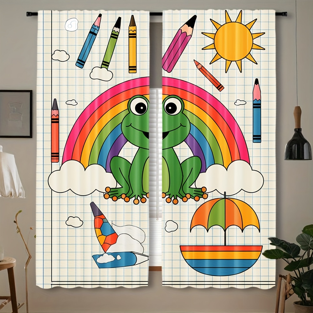 Cute Rainbow Frog Curtain Wind - Baby Nursery Themes Boy review and price