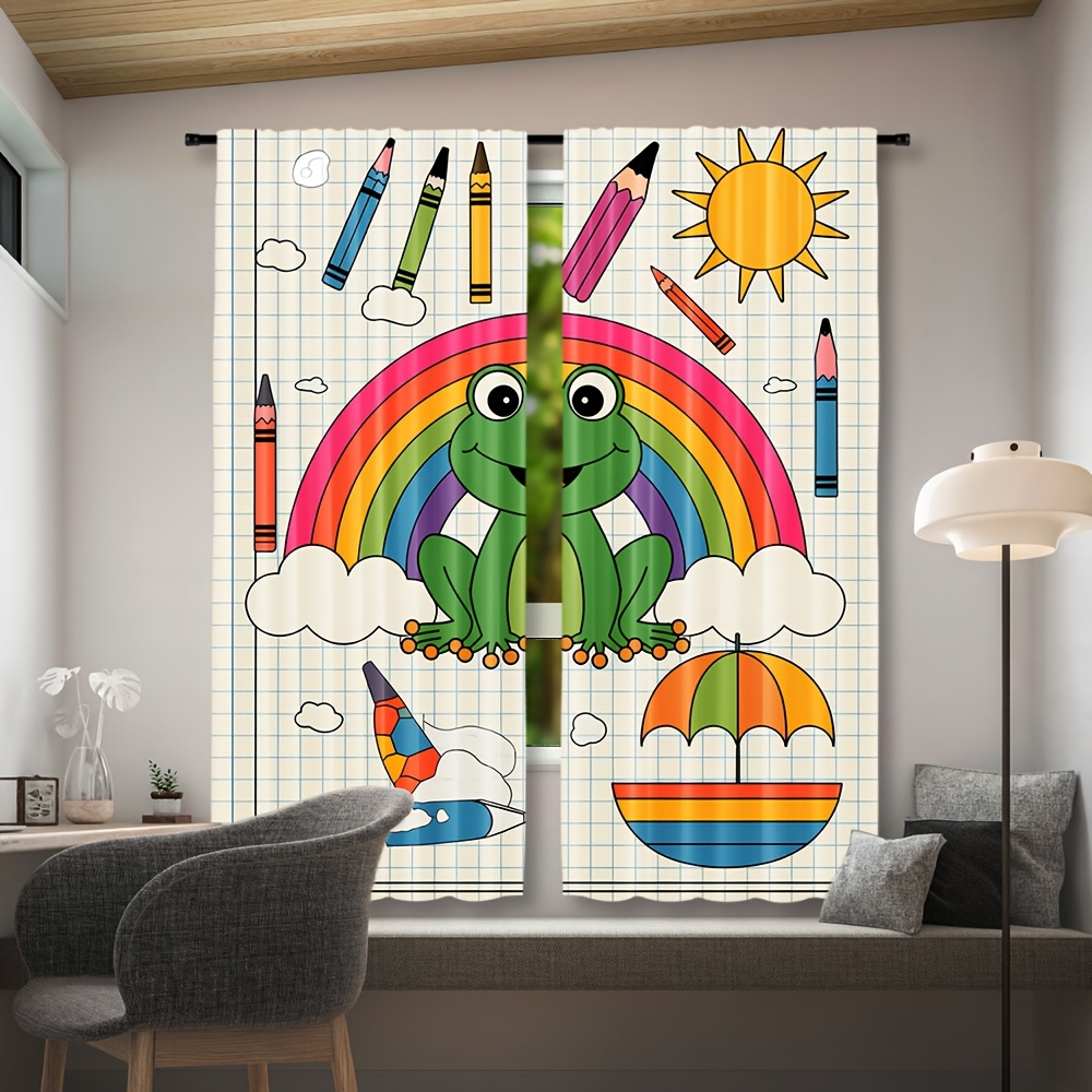Cute Rainbow Frog Curtain Wind - Baby Nursery Themes Boy review and price