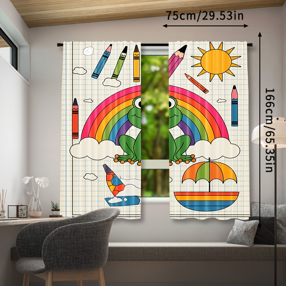 Cute Rainbow Frog Curtain Wind - Baby Nursery Themes Boy review and price