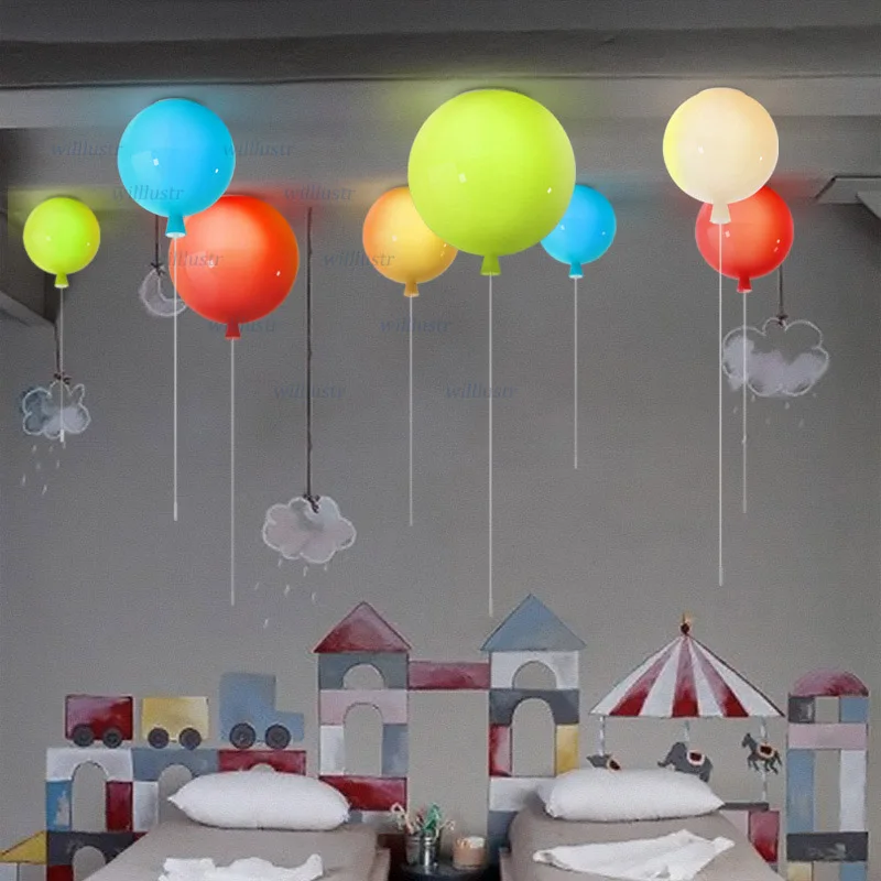 Colorful Glass Balloon Ceiling - Baby Nursery Ceiling Light review and price