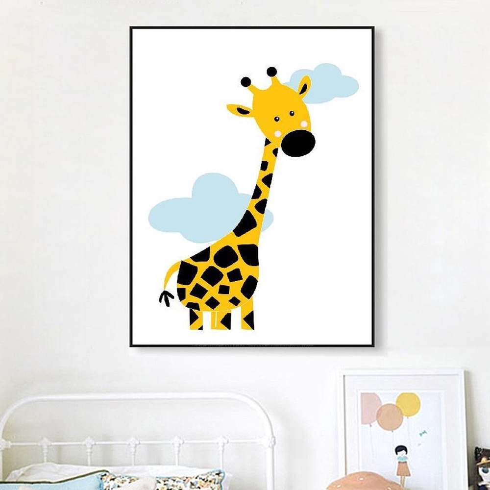 Cartoon Animal Posters Yellow  - Baby Nursery Yellow Walls review and price