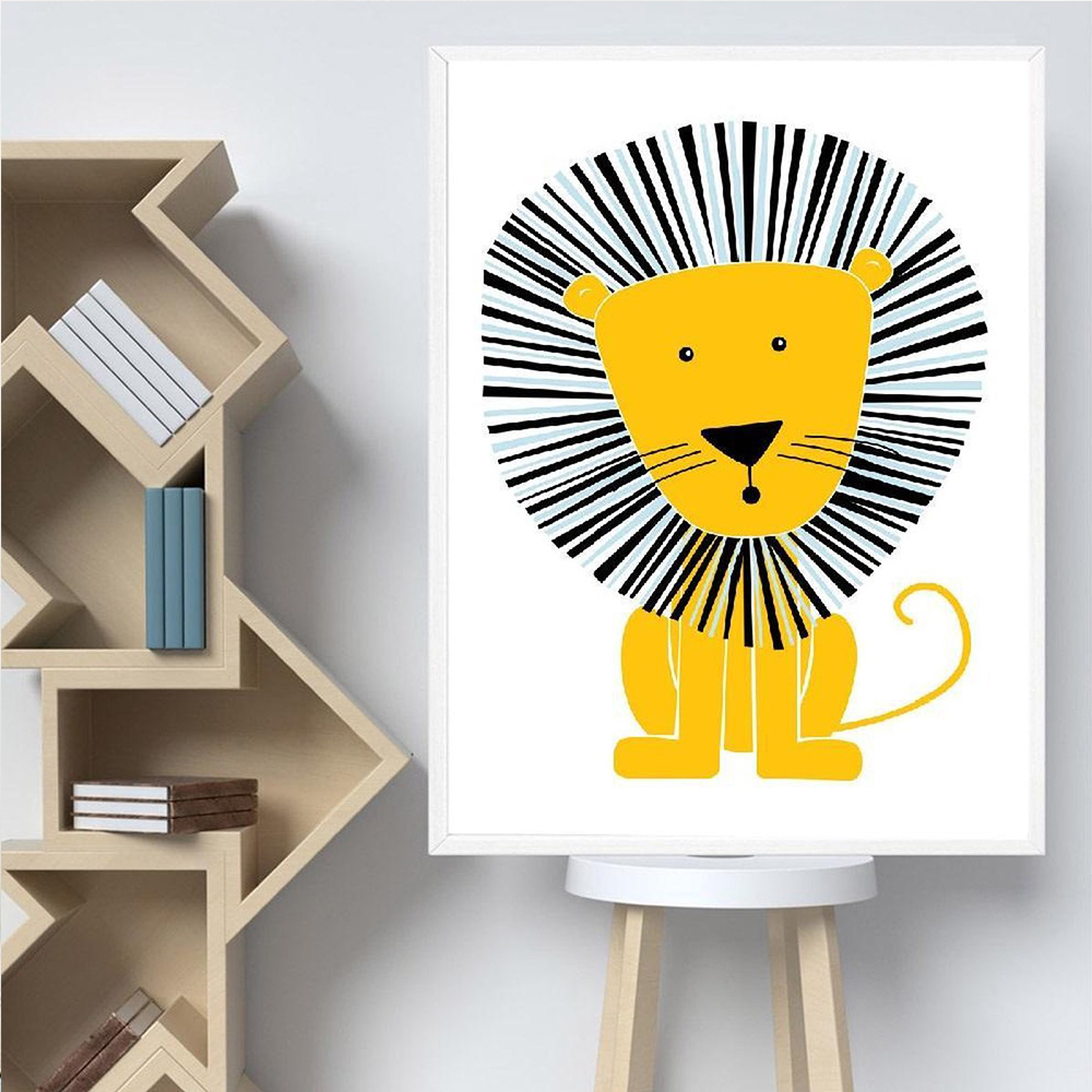 Cartoon Animal Posters Yellow  - Baby Nursery Yellow Walls review and price