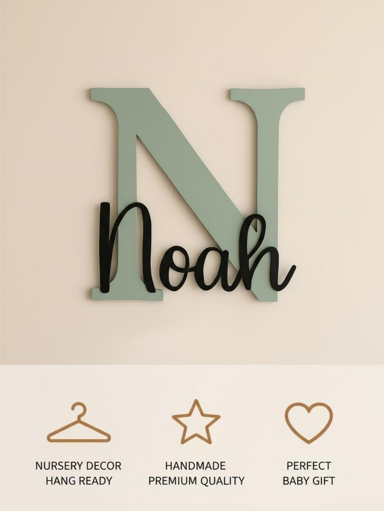 Custom Name Cloud Shaped Woode - Animals Baby Nursery review and price