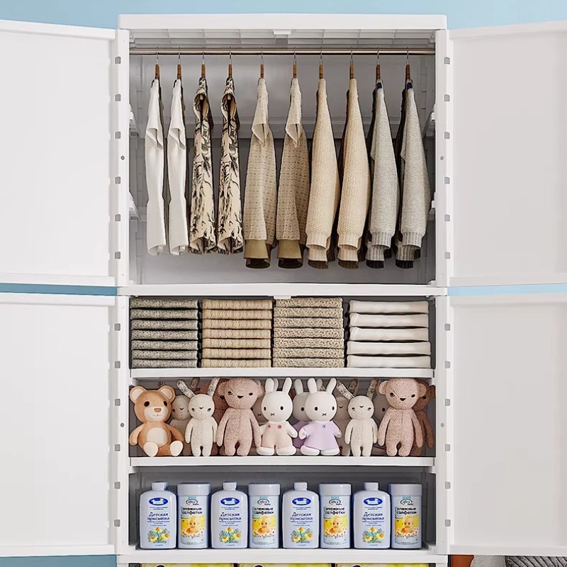 Cute Cartoon Kids Wardrobe Clo - Baby Nursery Storage review and price
