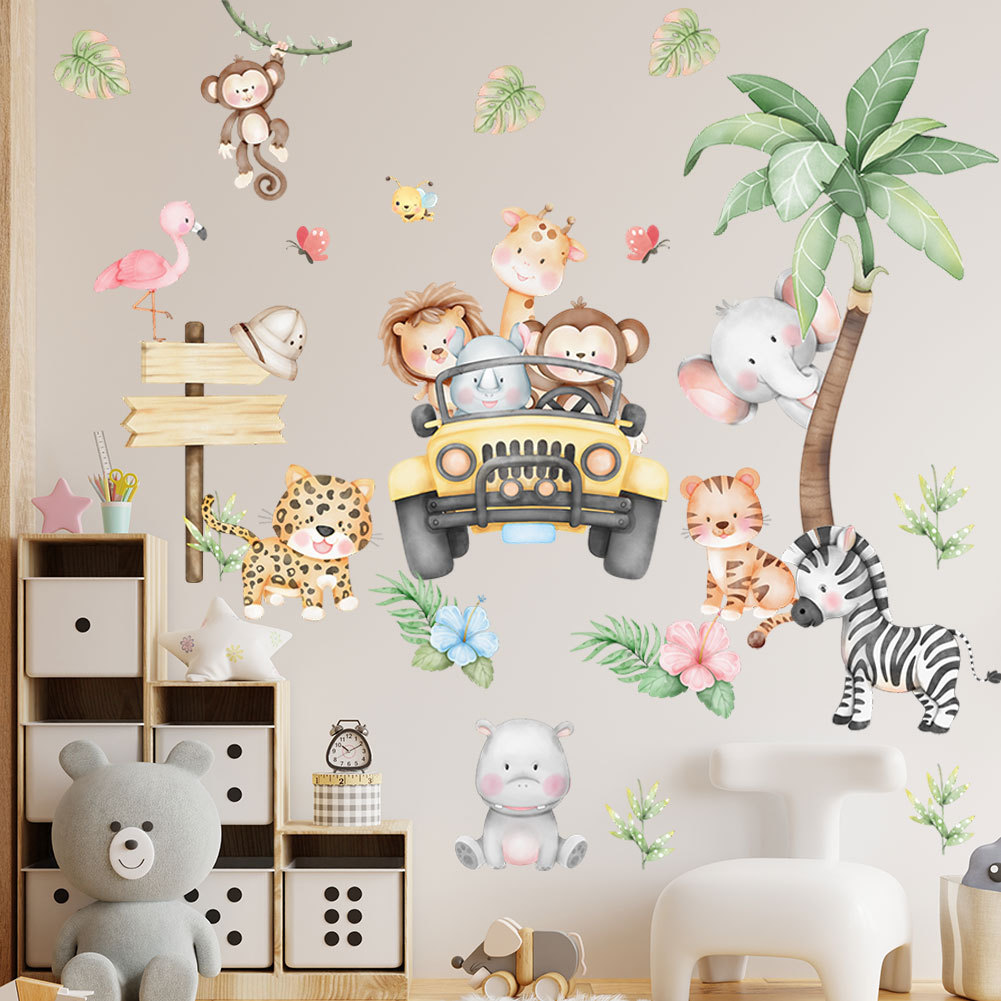 kids room cartoon elephant gir - Baby Zoo Nursery review and price