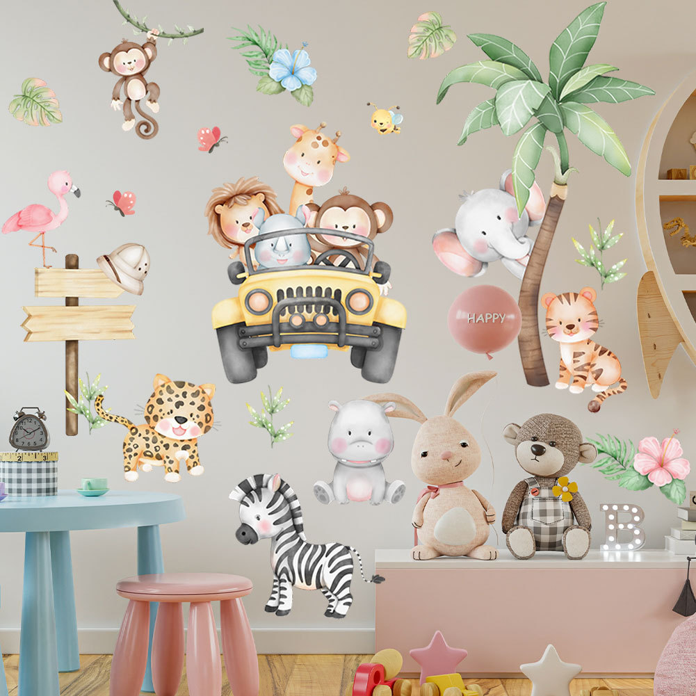 kids room cartoon elephant gir - Baby Zoo Nursery review and price