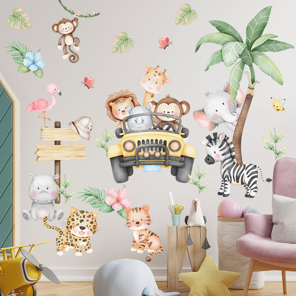 kids room cartoon elephant gir - Baby Zoo Nursery review and price