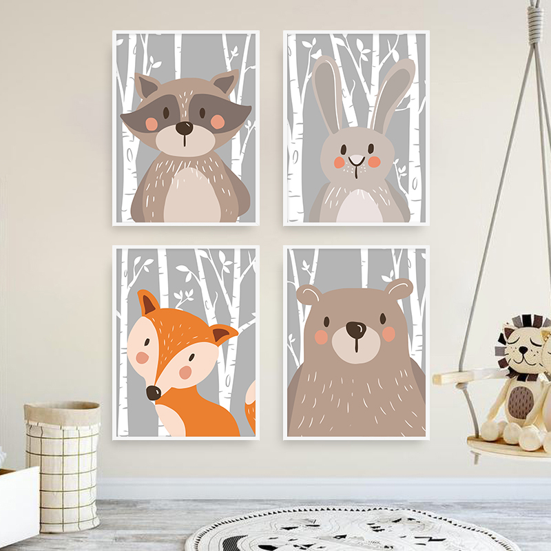 Forest Animals Poster Prints B - Baby Nursery Mirror review and price