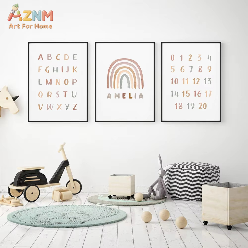 Poster Custom ABC 123 Rainbow  - Baby Nursery Mirror review and price