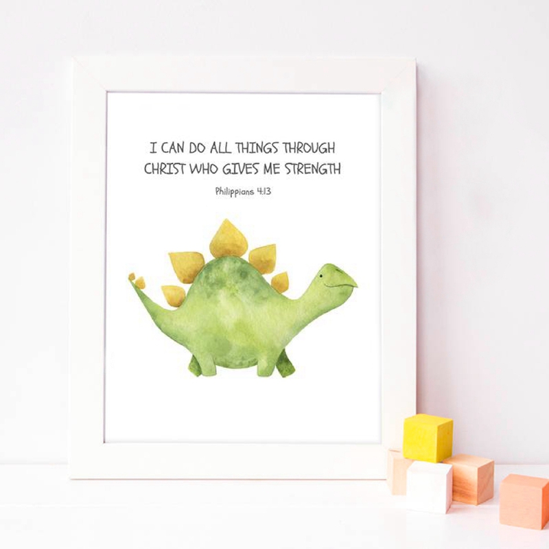 Kid's Bible Verse Quote Prints - Baby Nursery Quotes Wall Art review and price