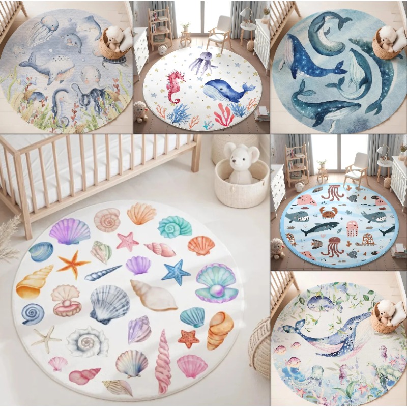 Blue Marine Animals Round Carp - Baby Nursery Diy review and price