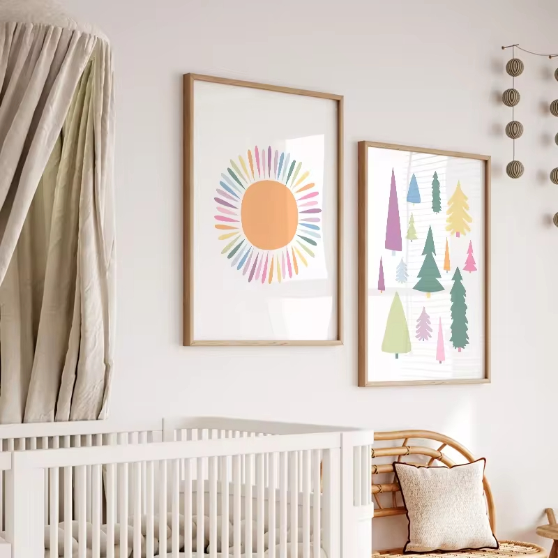 Boho ABC Rainbow Sun Clouds Ad - Baby Nursery Mirror review and price