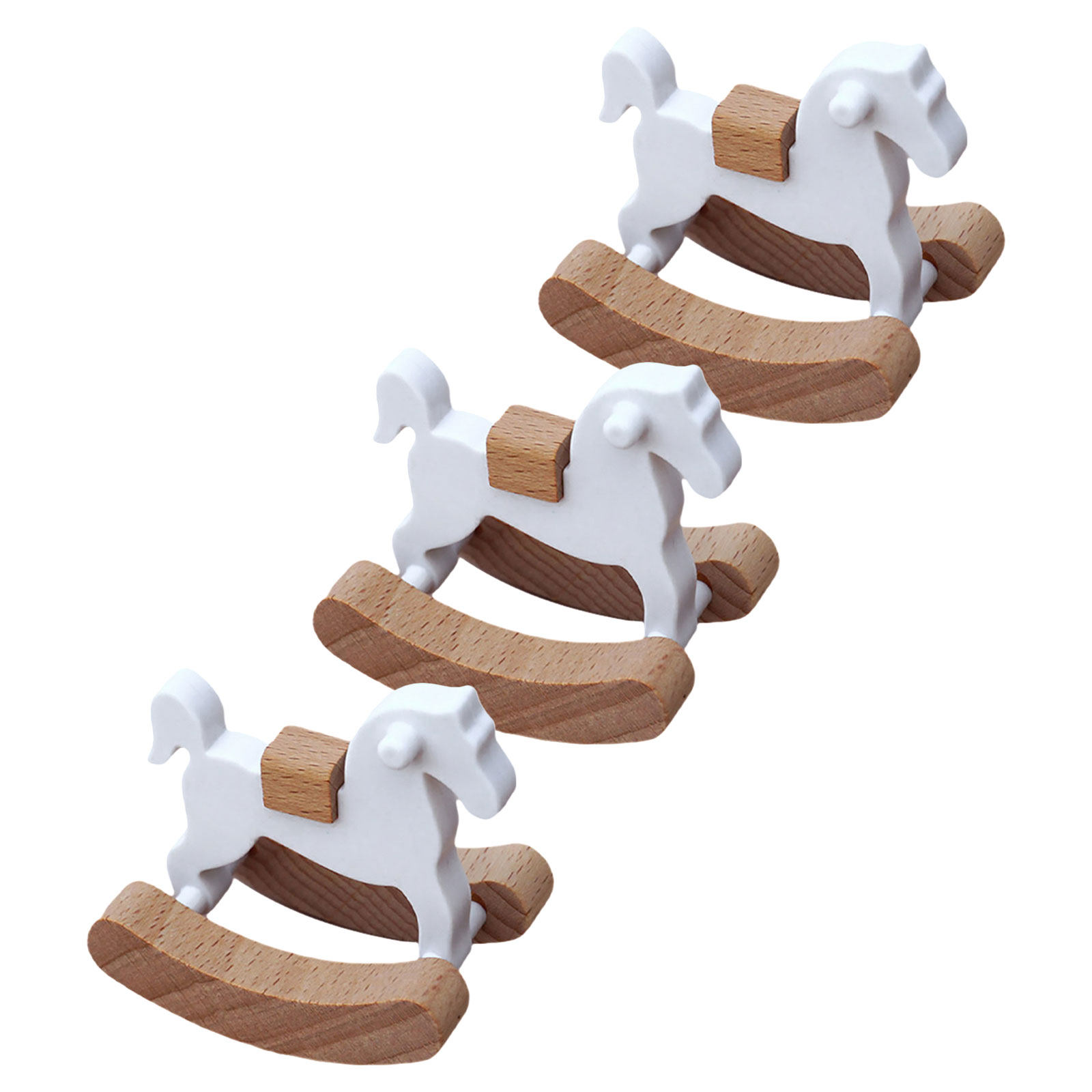 3Pcs Mini Wooden Rocking Horse - Baby Nursery Colors review and price
