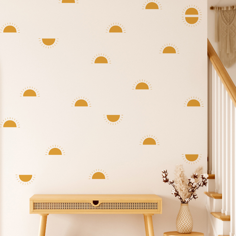 Boho Yellow Orange Half Sun Wa - Baby Nursery Yellow Walls review and price