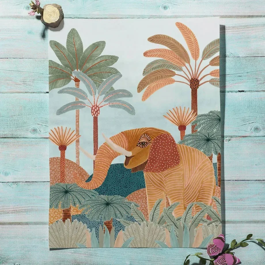 Boho Jungle Animals Tiger Monk - Animals Baby Nursery review and price