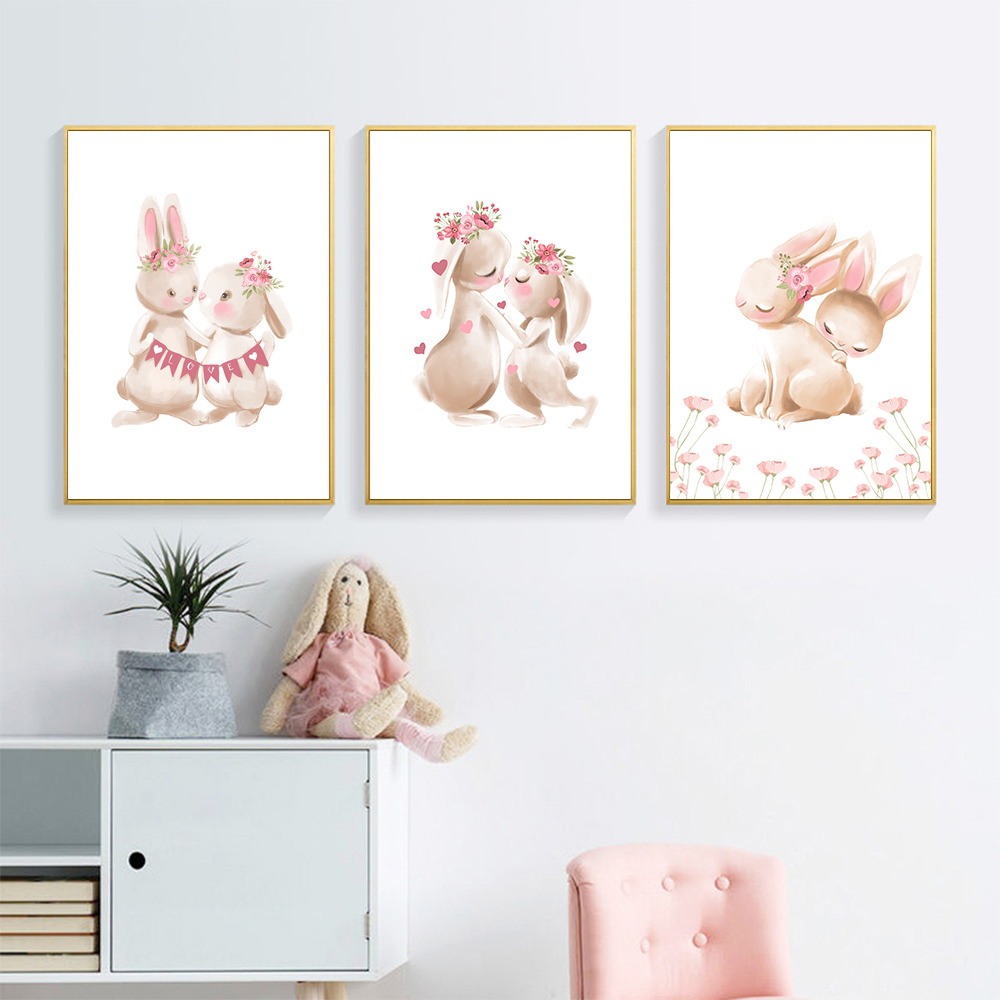 Rabbit animal print, pink flow - Baby Nursery Mirror review and price