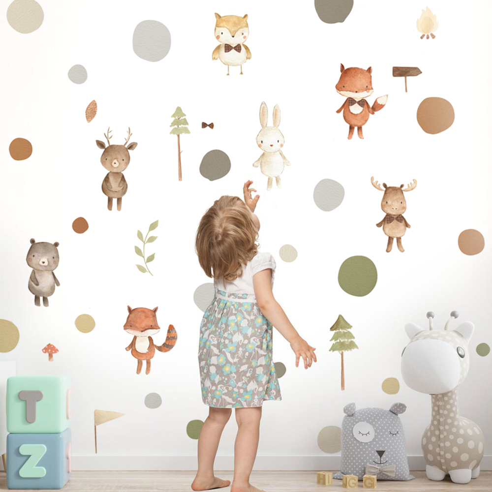 Cartoon Cute Fox Rabbit Animal - Animals Baby Nursery review and price