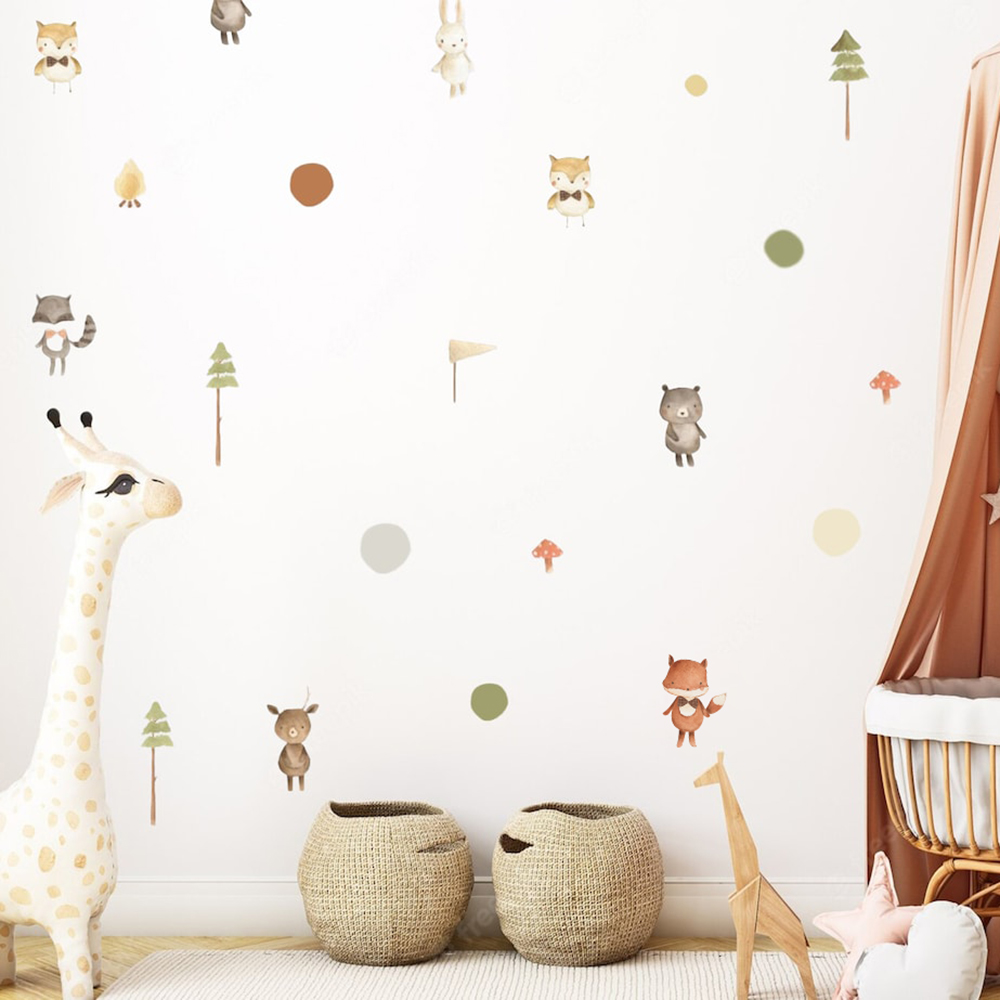 Cartoon Cute Fox Rabbit Animal - Animals Baby Nursery review and price