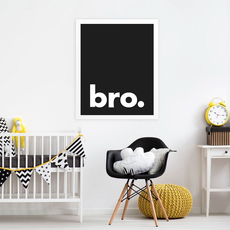 Bro. Print Minimalist Typograp - Baby Nursery Quotes Wall Art review and price