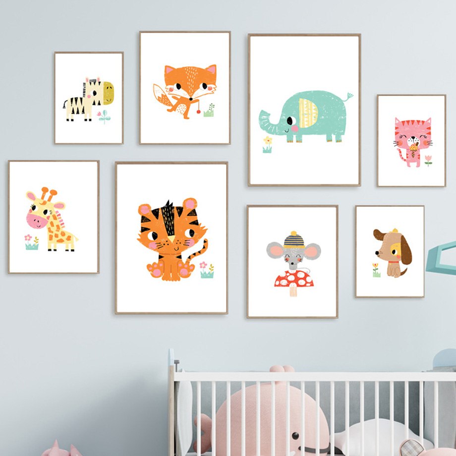 Cartoon Baby Animal Nursery Wa - Baby Zoo Nursery review and price
