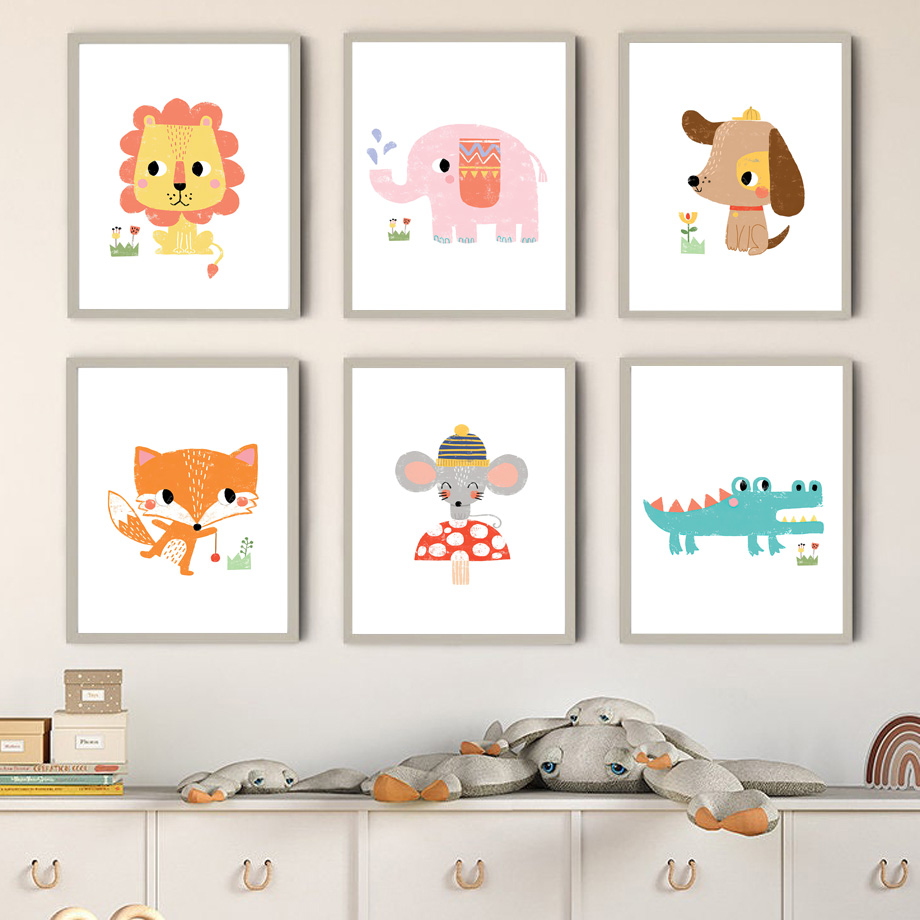 Cartoon Baby Animal Nursery Wa - Baby Zoo Nursery review and price