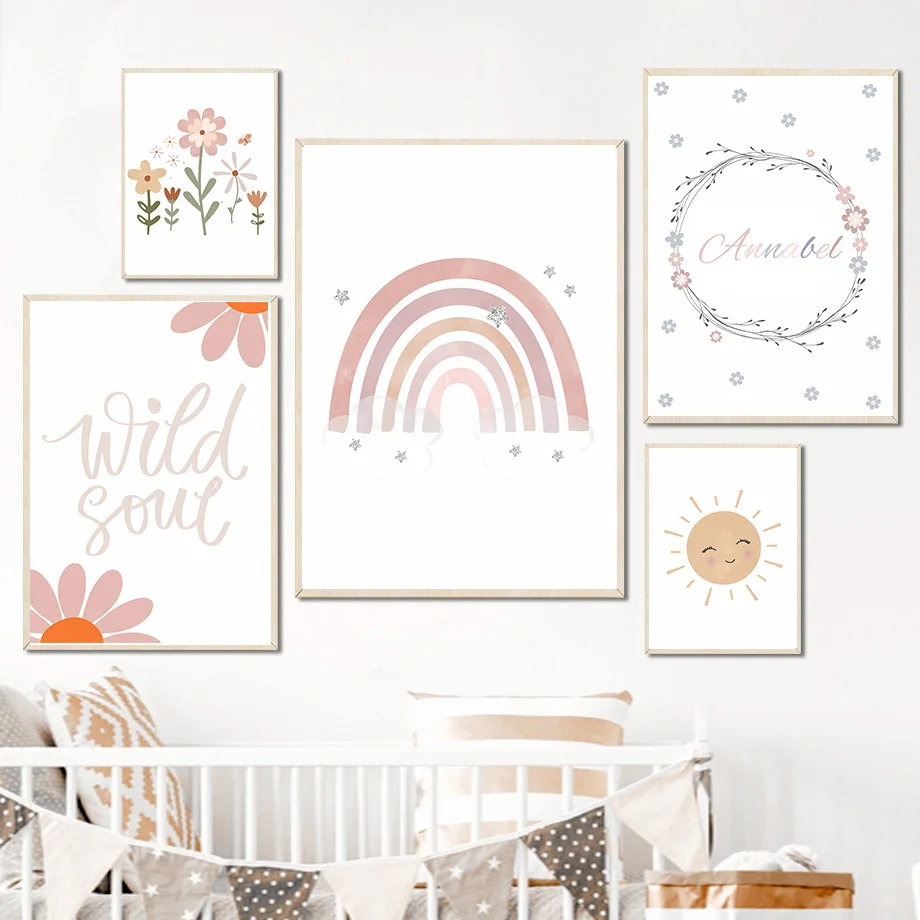 Boho Rabbit Flower Sun Rainbow - Baby Nursery Mirror review and price
