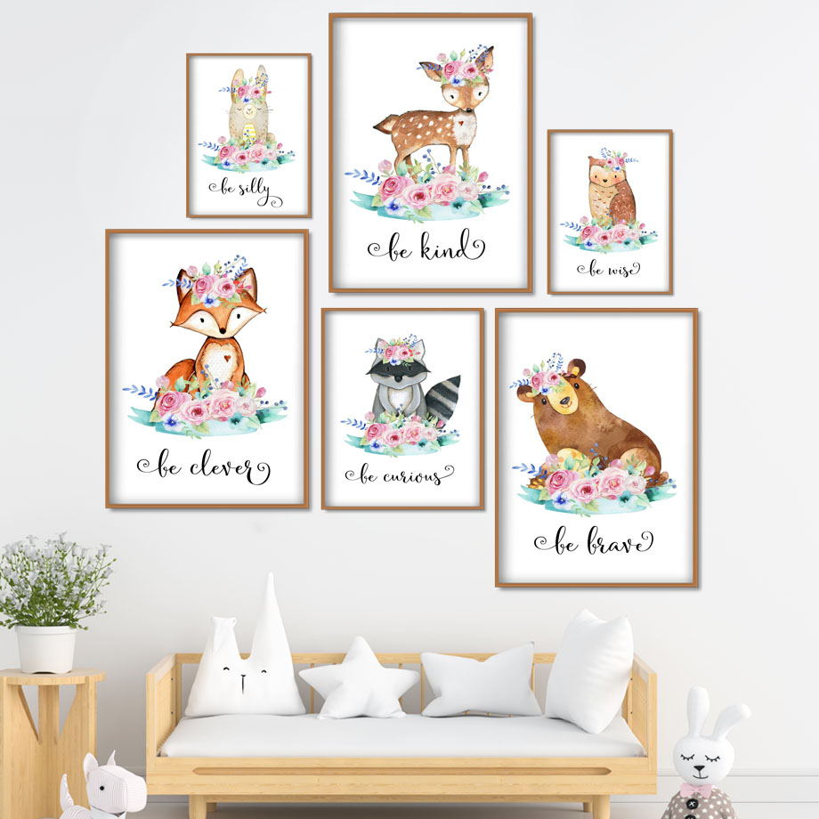 Cartoon Fox Deer Rabbit Baby A - Baby Nursery Mirror review and price