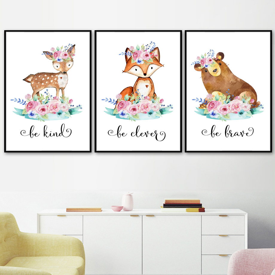 Cartoon Fox Deer Rabbit Baby A - Baby Nursery Mirror review and price