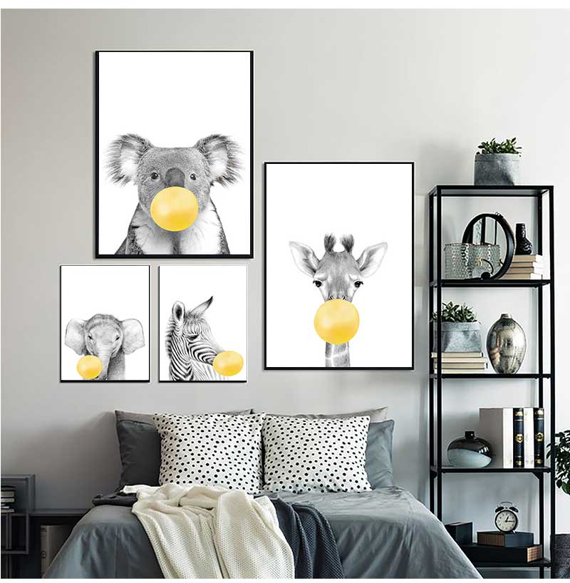 1pc frameless Canvas Painting  - Baby Nursery Yellow Walls review and price