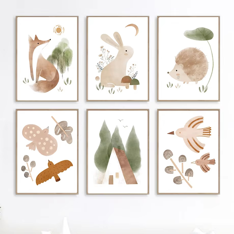 Boho Rabbit Fox Hedgehog Bird  - Baby Nursery Mirror review and price