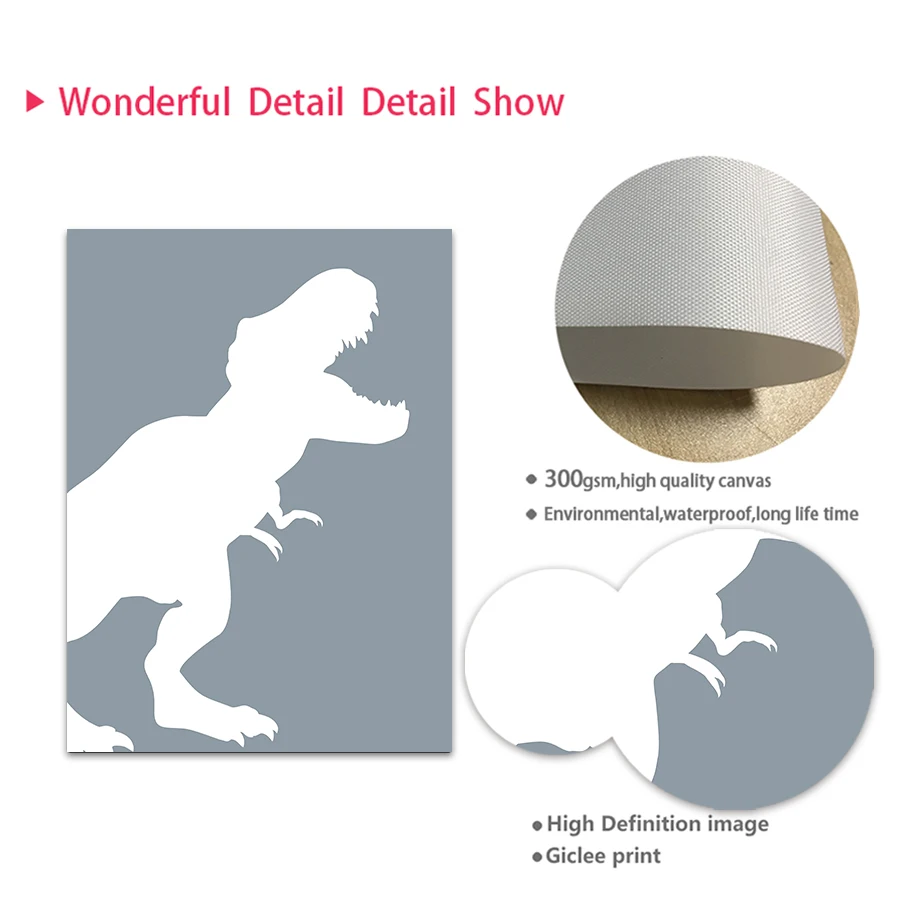 Frameless Jurassic Dinosaur Ty - Baby Nursery Quotes Wall Art review and price