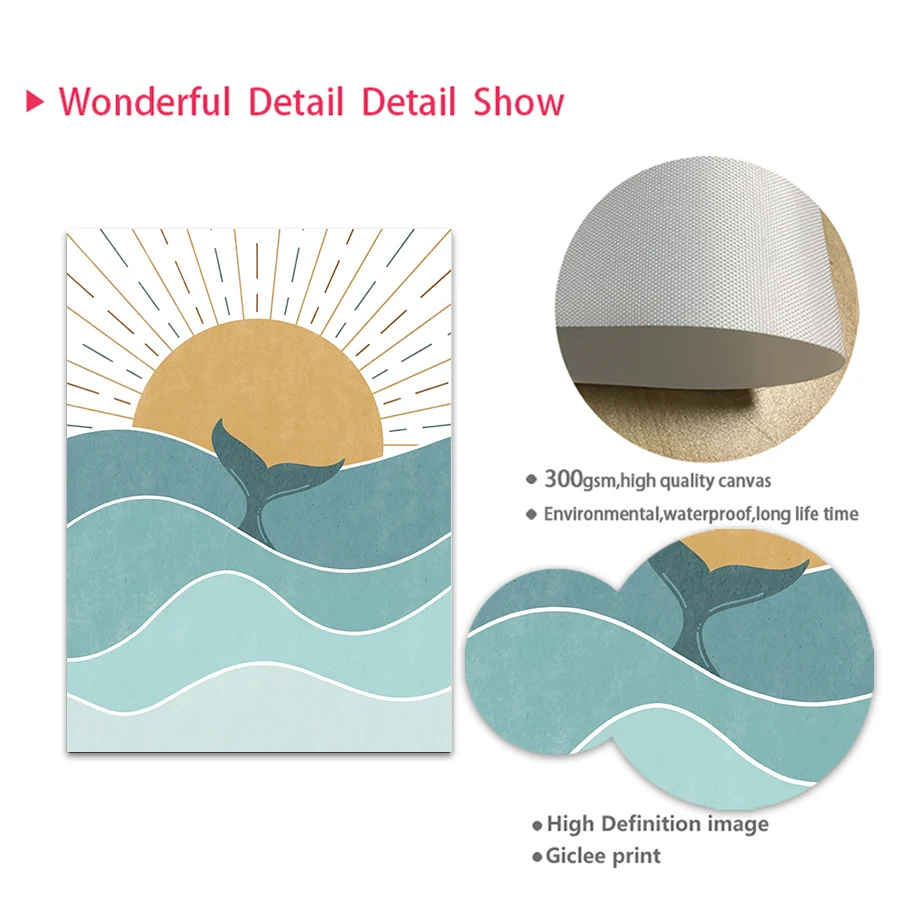 1pc frameless Fish Whale Seagu - Baby Nursery Quotes Wall Art review and price