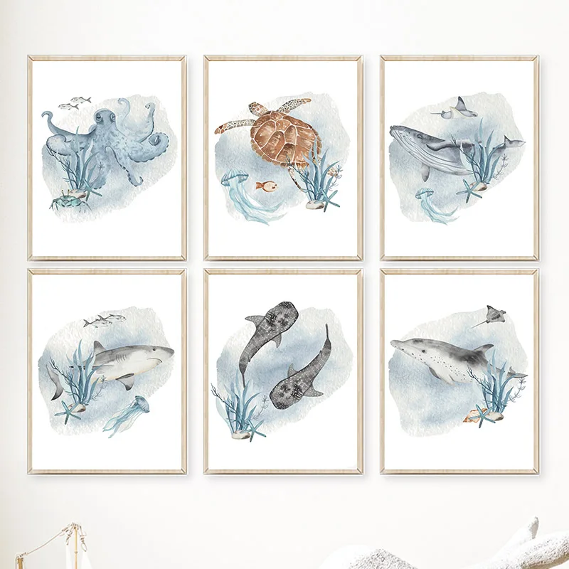 Posters And Prints Whale Fish  - Animals Baby Nursery review and price