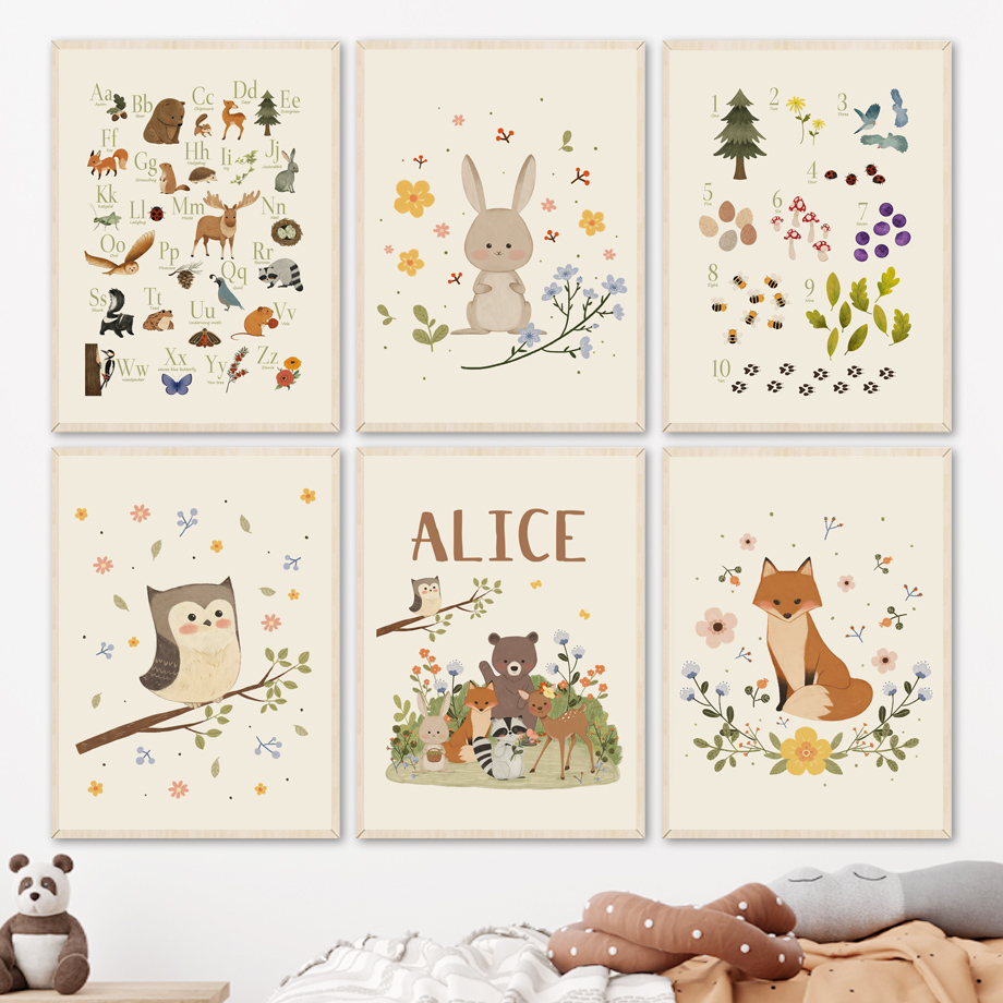 1pc frameless Cute Rabbit Fox  - Animals Baby Nursery review and price