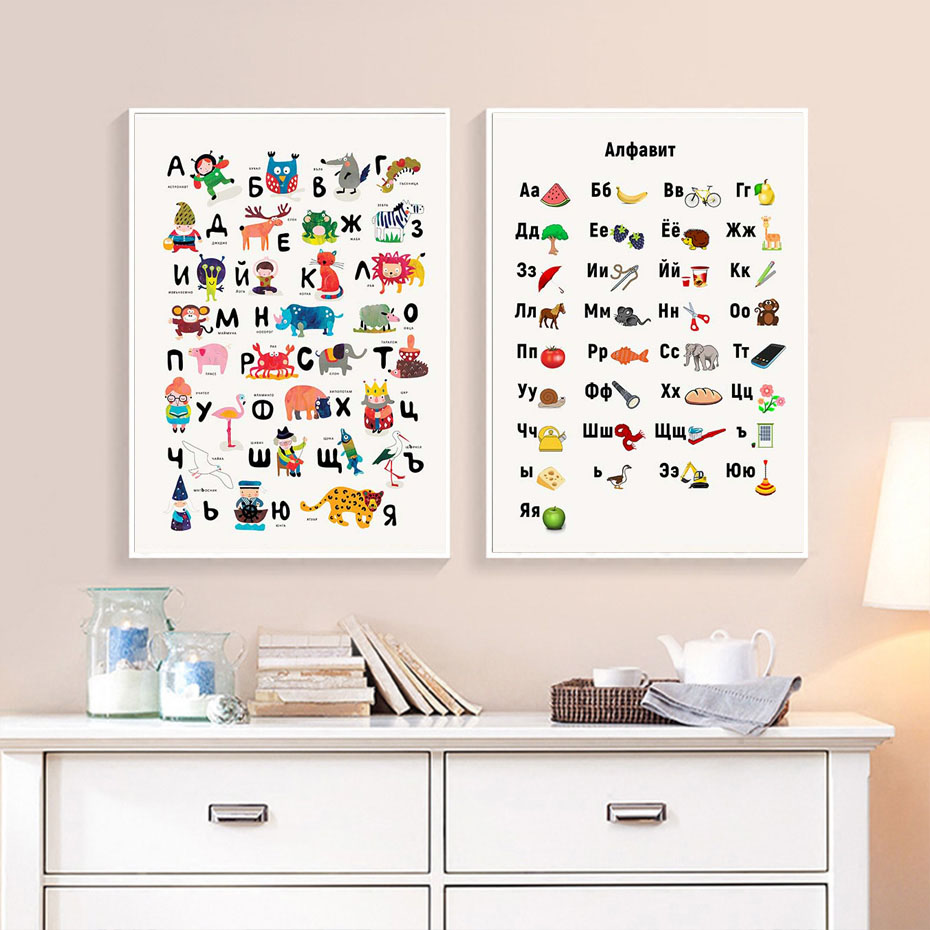 Russian ABC Alphabet Wall Art  - Baby Nursery Mirror review and price